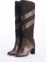 L'arianna Bruine Suède Platte Schoenen met Gekleurde Banden Brown Dames - Thumbnail 2