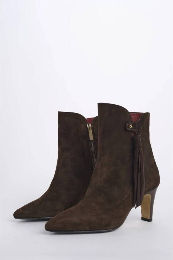 L'arianna Enkellaars van suède met kwast Brown Dames