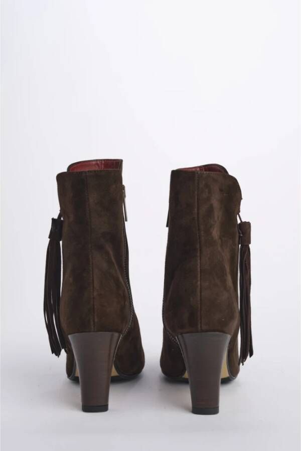 L'arianna Enkellaars van suède met kwast Brown Dames