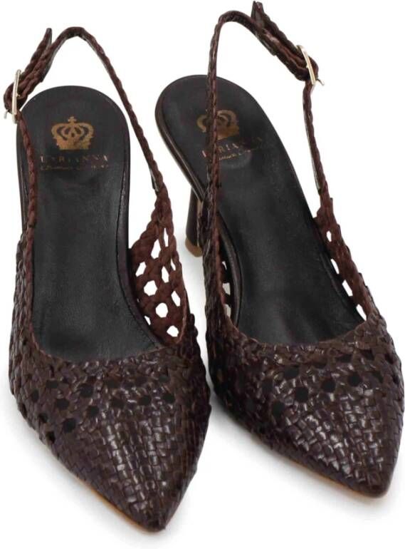 L'arianna Gevlochten leren slingback schoenen Brown Dames