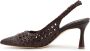 L'arianna Gevlochten leren slingback schoenen Brown Dames - Thumbnail 3