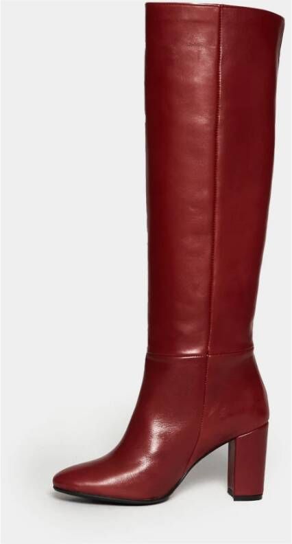 L'arianna Leren laars in baksteenrood Brown Dames