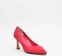 L'arianna Rode Suède Decolté met Leren Detail Red Dames - Thumbnail 2