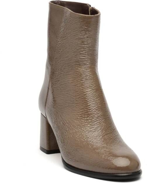 L'arianna Taupe Lakleren Enkellaars Brown Dames