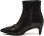 L'arianna Zwarte Leren Enkellaars met 4cm Hak Black Dames - Thumbnail 3