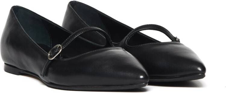 L'arianna Zwarte Leren Schoenen Black Dames