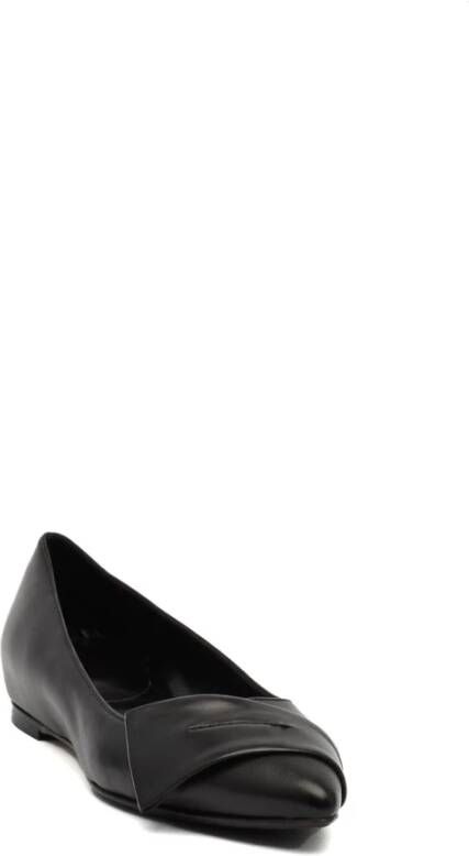 L'arianna Zwarte Leren Slingback Ballerina Schoenen Black Dames