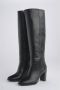 L'arianna Zwarte Napa Leren Hoge Laars Black Dames - Thumbnail 2