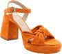 Laura Bellariva Stijlvolle Timex Hoge Hak Sandalen Oranje Dames - Thumbnail 7