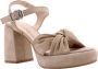 Laura Bellariva Elegante Suède Hoge Hak Sandalen Beige Dames - Thumbnail 2