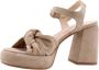 Laura Bellariva Elegante Suède Hoge Hak Sandalen Beige Dames - Thumbnail 3