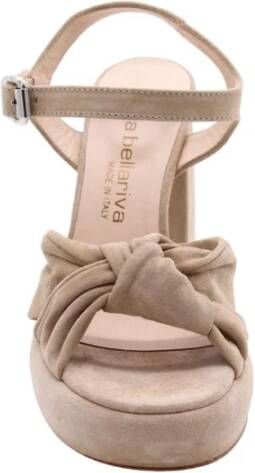 Laura Bellariva Elegante Suède Hoge Hak Sandalen Beige Dames