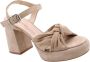 Laura Bellariva Elegante Suède Hoge Hak Sandalen Beige Dames - Thumbnail 7