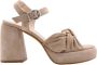 Laura Bellariva Elegante Suède Hoge Hak Sandalen Beige Dames - Thumbnail 9