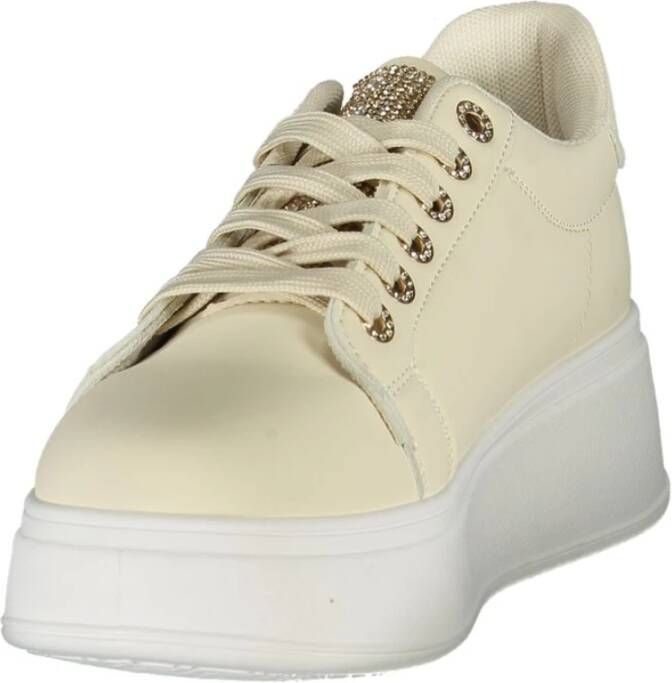Laura Biagiotti Beige Damessneaker met Rhinestone-applicatie