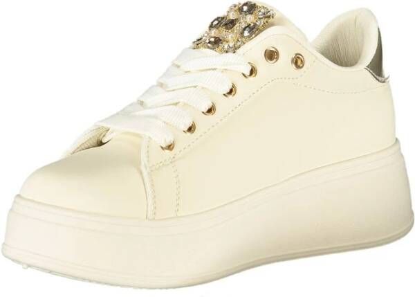Laura Biagiotti Beige Rhinestone Dames Sneaker