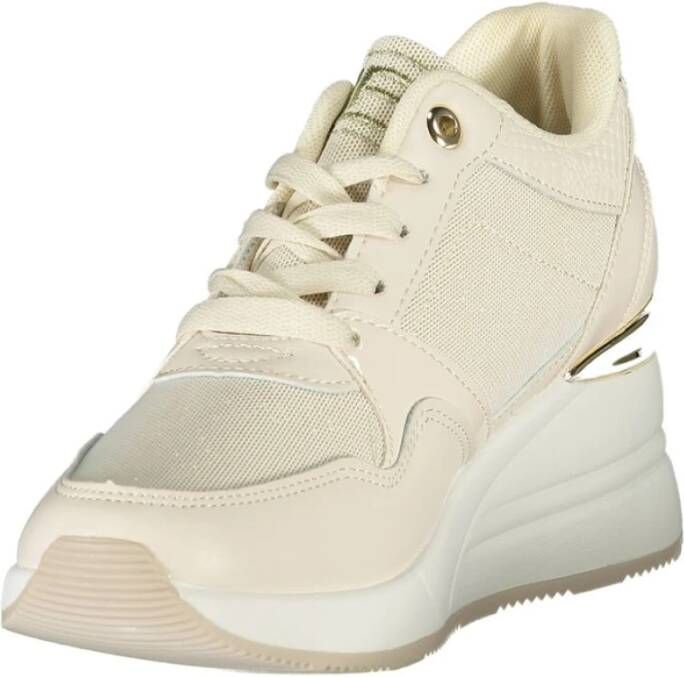 Laura Biagiotti Beige synthetische sneaker met contrasterende details
