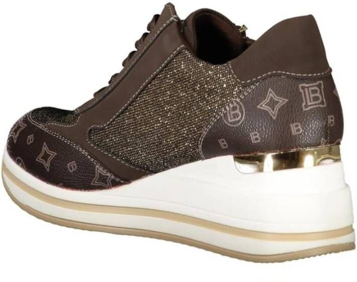 Laura Biagiotti Bruine Polyester Verborgen Sleehak Sneakers