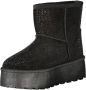 Laura Biagiotti Zwarte Bont Rhinestone Dameslaarzen - Thumbnail 2