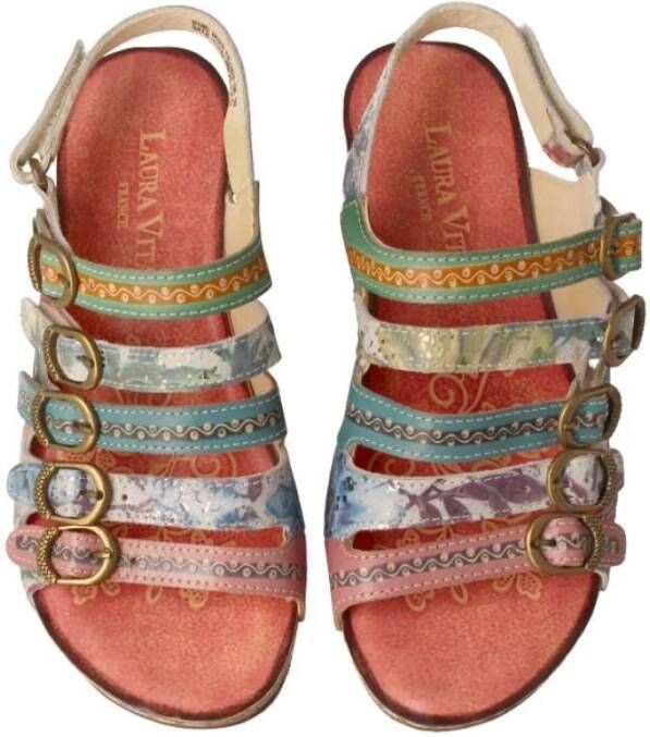 Laura Vita Multicolor Leren Sandaal met Uniek Design