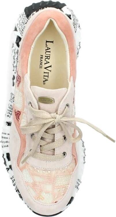 Laura Vita Paillet Sneakers in Roze en Taupe