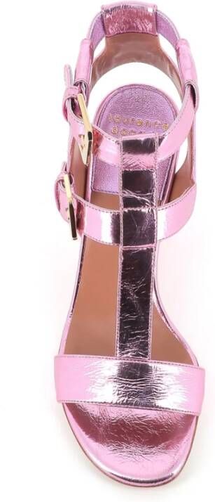 Laurence Dacade Metallic Roze Leren Sandalen met Gesp