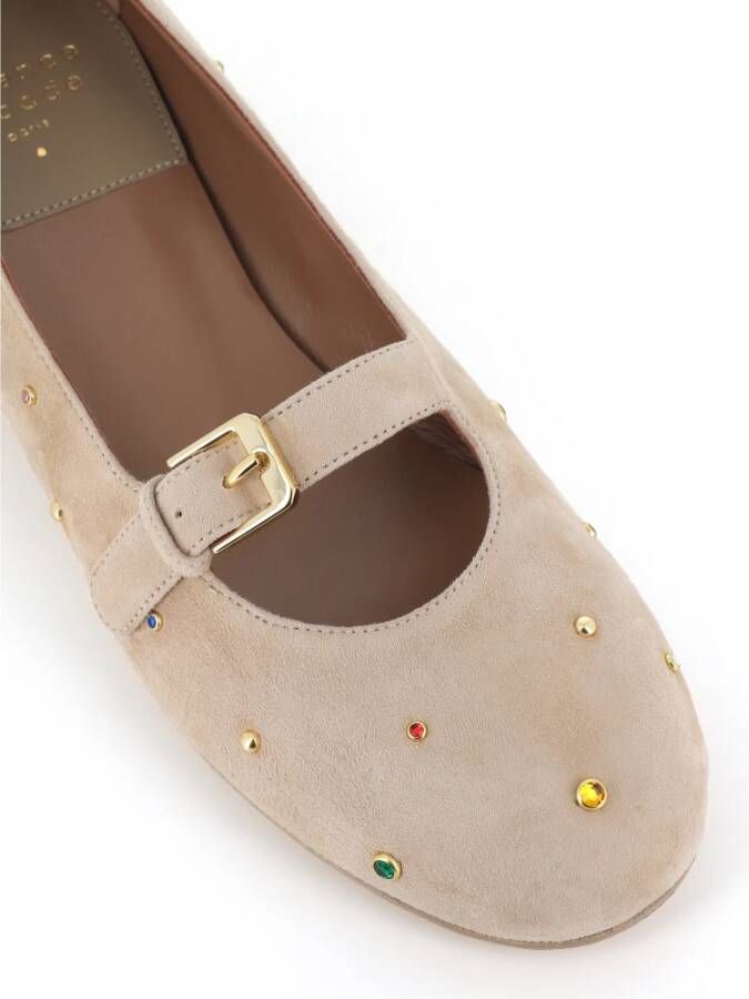 Laurence Dacade Multicolor studs zachte suède ballerina schoenen