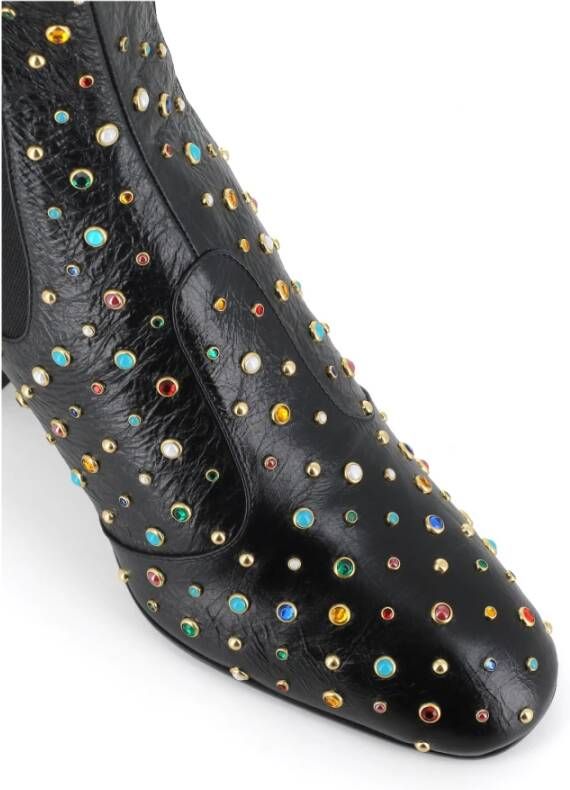 Laurence Dacade Zwarte leren enkellaarzen met studs
