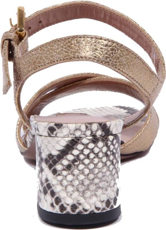 L'Autre Chose Bronze Crakle Sandaal Schoen Made in Italy