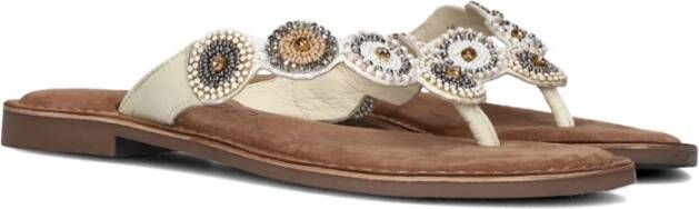 Lazamani Kralen Cirkel Slippers Beige Dames