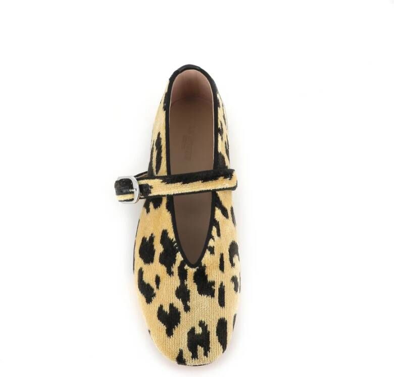 Le Monde Beryl Bruine Luipaardprint Fluweel Ballerina Schoenen Multicolor Dames