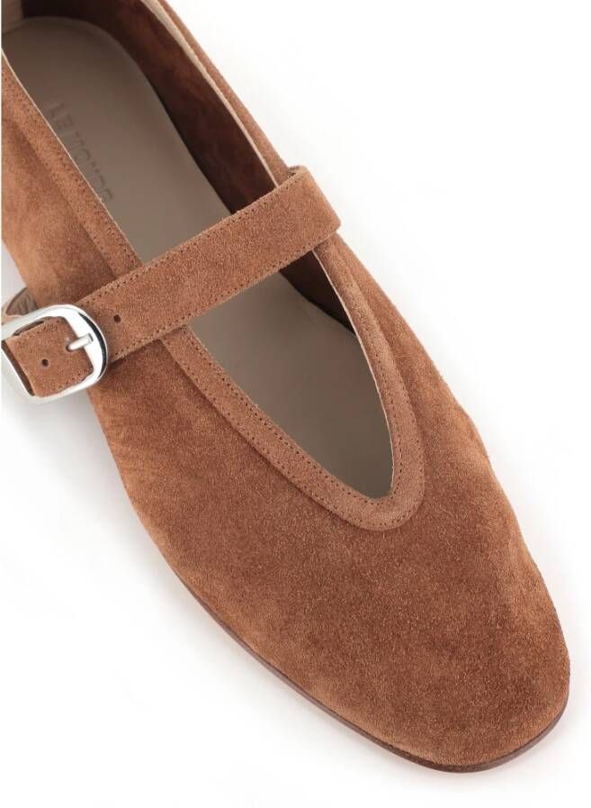 Le Monde Beryl Cognac Suède Ballerina Schoenen Brown Dames