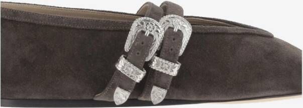 Le Monde Beryl Suède Leren Ballerina Flats Bruin