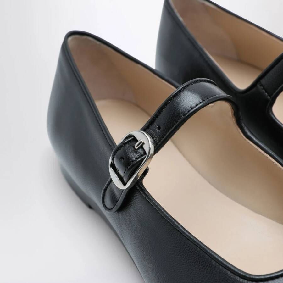Le Monde Beryl Zwarte Lamsskin Platte Schoenen