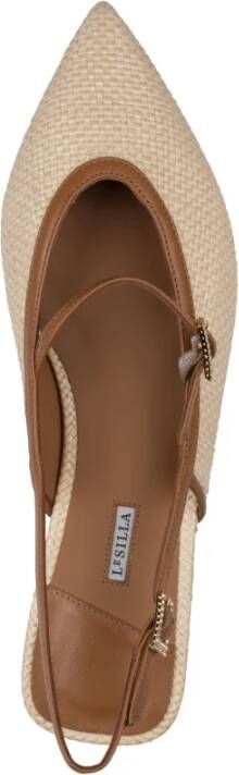 Le Silla Bruine Hakken Raffia Sandalen
