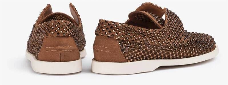 Le Silla Bruine Kristal Slip-On Mocassins