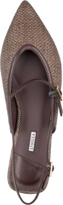 Le Silla Bruine Raffia Hak Sandalen