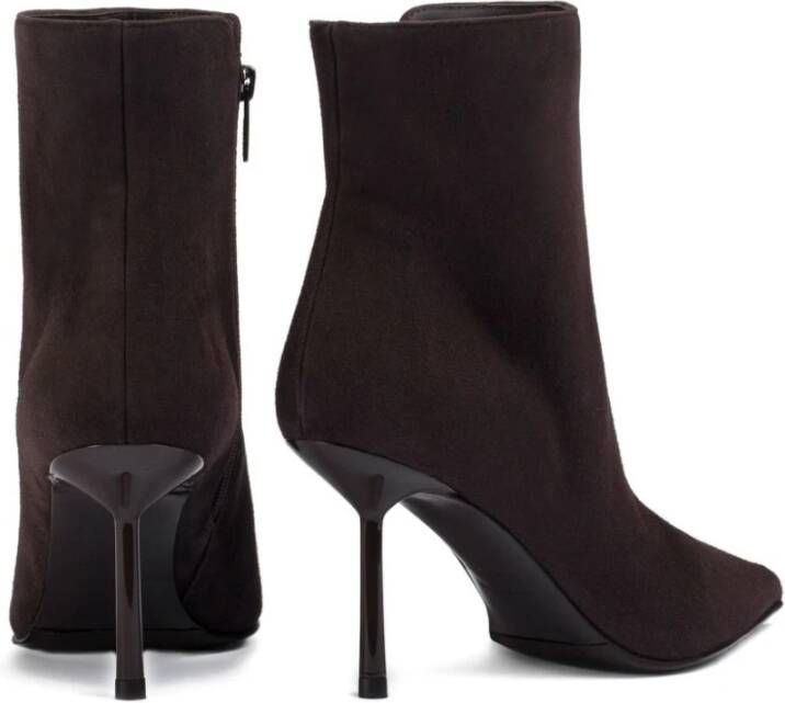 Le Silla Donkerbruine Suède Stiletto Laarzen