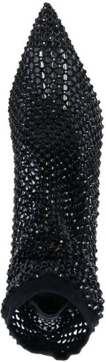 Le Silla Pumps met kristalversiering en puntige neus Black Dames