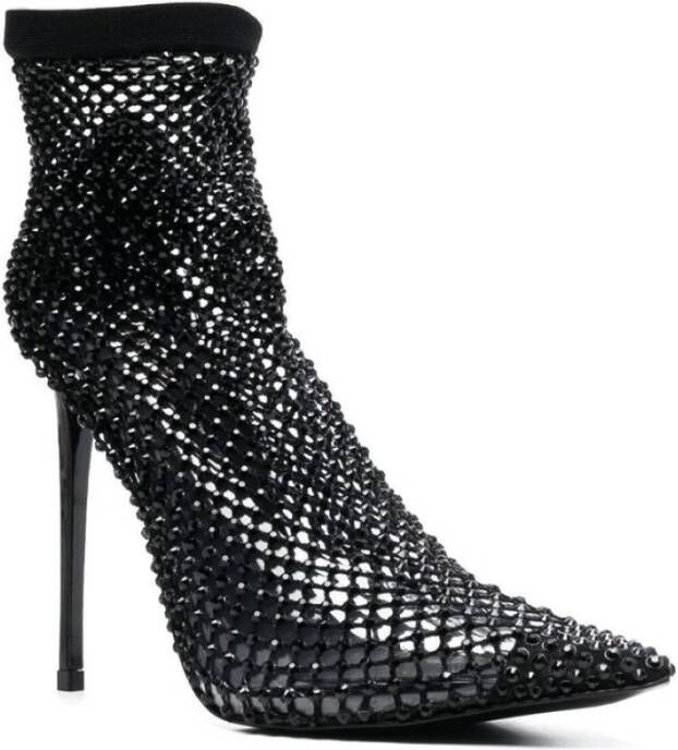 Le Silla Pumps met kristalversiering en puntige neus Black Dames
