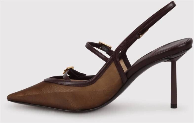 Le Silla Mesh Trim Slingback Stiletto Pumps