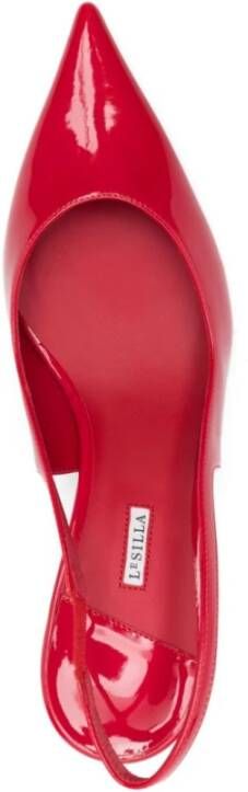 Le Silla Rode platte schoenen elastische hielband