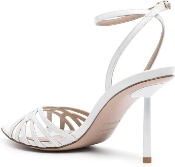 Le Silla Witte Leren Hoge Hak Sandalen