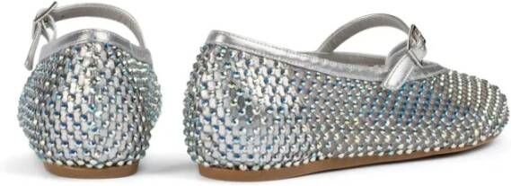 Le Silla Zilveren Kristal PVC Nylon Leren Sandalen