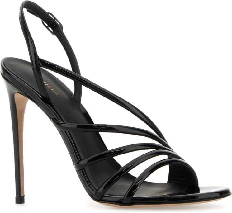 Le Silla Zwarte Leren Scarlet Hak Sandalen