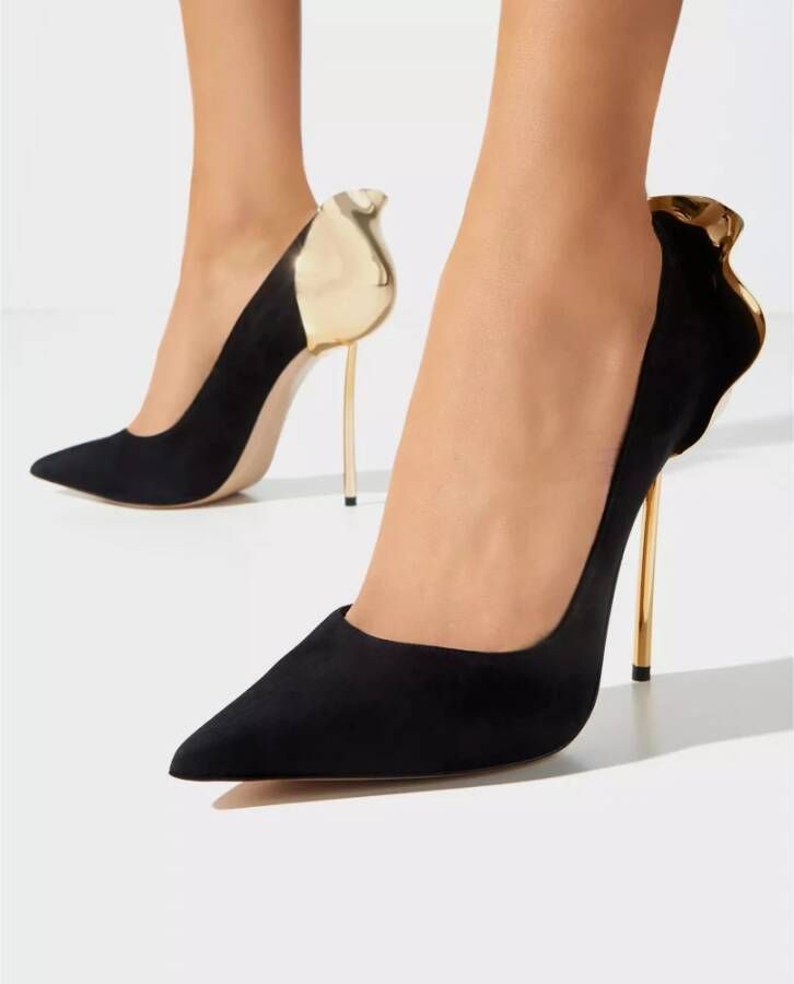 Le Silla Zwarte Suede Petalo Hakken