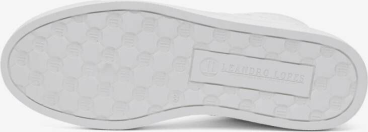 Leandro Lopes Luxe Witte Diamantgestikte Sneaker White Unisex