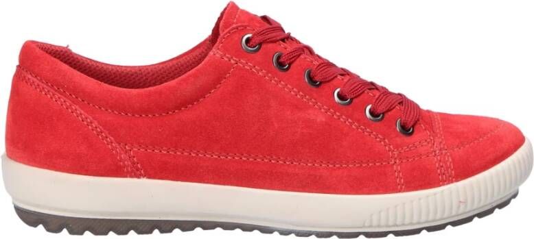 Legero Rode damessneakers van veloursleer