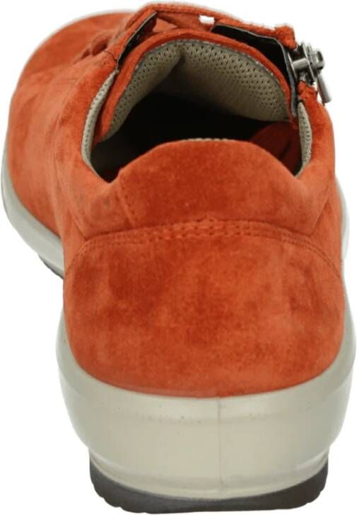 Legero Sportieve lage suède sneakers oranje