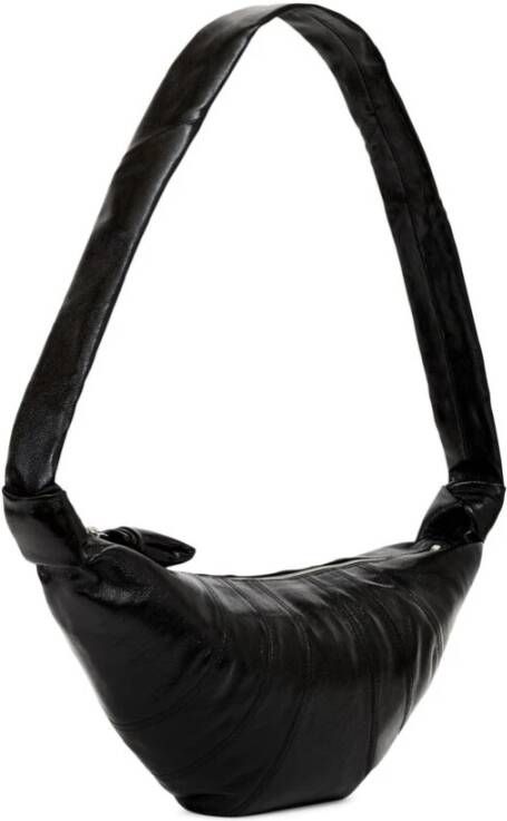 Lemaire Zwarte Katoenen Slouch Body Schoudertas